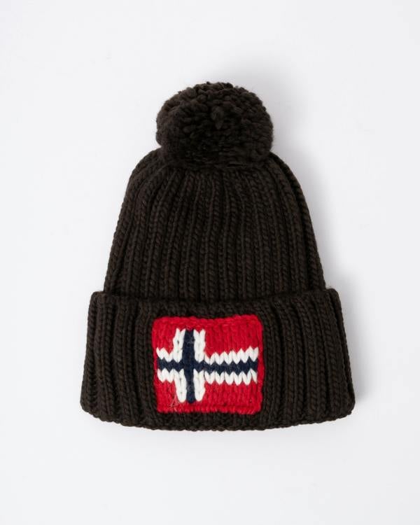 Napapijri Semiury 5 Bobble Hat in Brown WT3