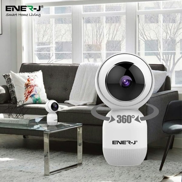 ENER-J Indoor Security Camera System Wireless with Motion Sensor, Night Vision, 360 Degree Pan Tilt Zoom (720p)
