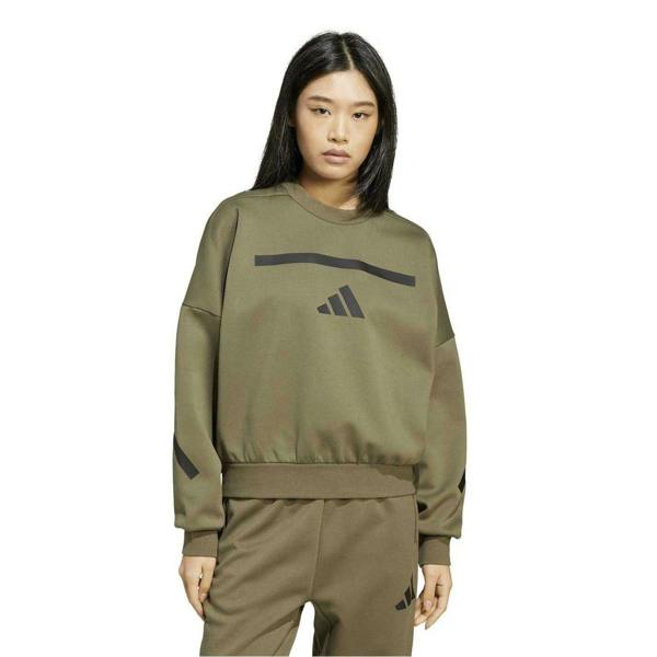 Adidas Womens/Ladies Z.N.E. PrimeKnit Sweatshirt - Olive Strata - 