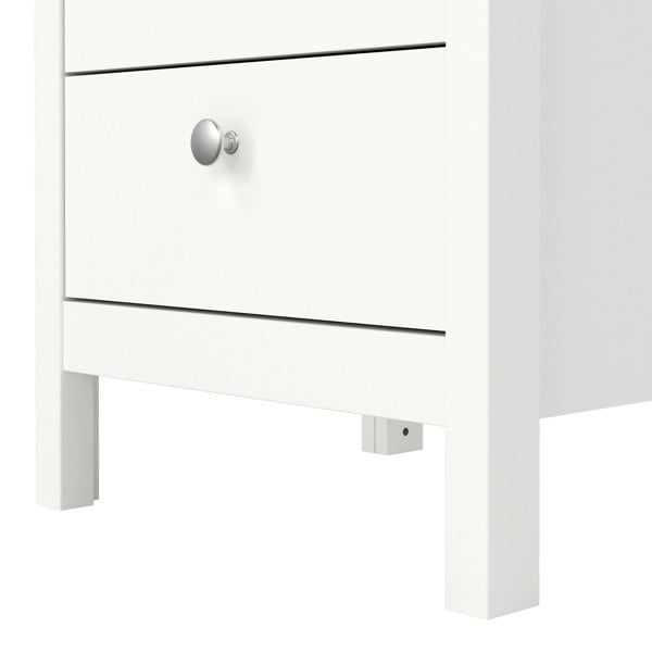 Furniture To Go Madrid Bedside Table 3 Drawers in White