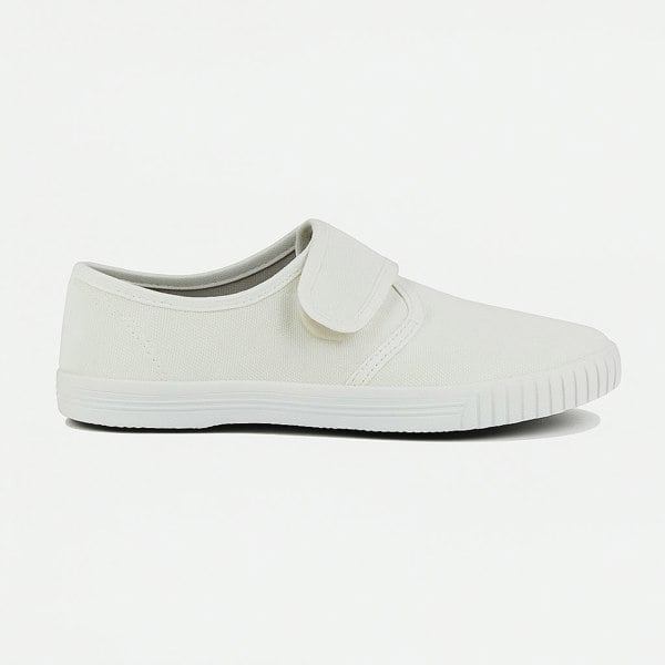 DEK White Canvas Junior Touch Fastening Plimsoll
