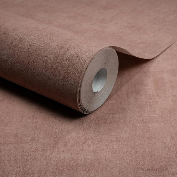 Grandeco Annabella Distressed Limewash Plaster Textured Wallpaper, Blush Pink
