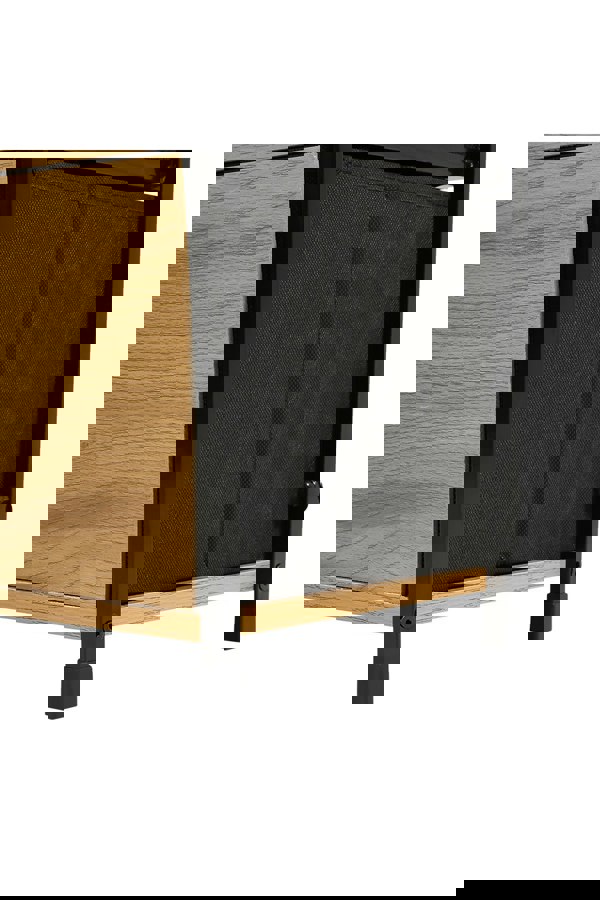 Living and Home Freestanding 3-Drawer Wood and Fabric Storage Cabinet