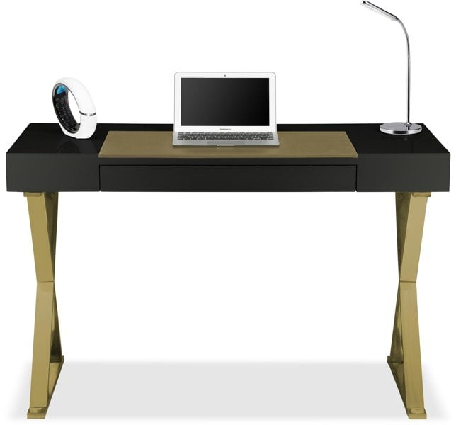 Centurion Supports ADONIS Black Gold with Built-In Luxury Leather Pad Ergonomic Home Office Desk