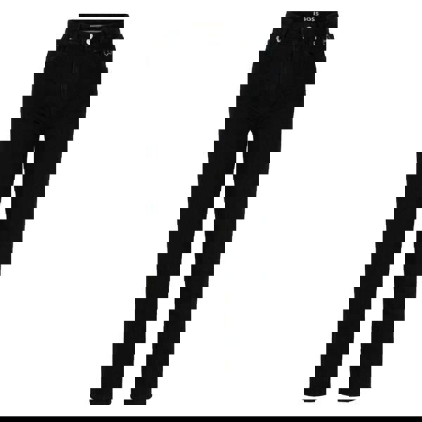 Hugo Boss Womens/Ladies Leather Patch Cropped Straight Jeans - Black