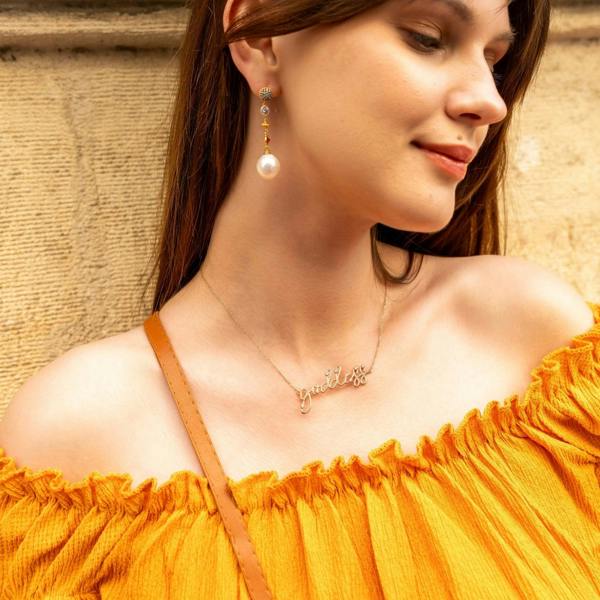 Spero London Chunky Baroque Pearl Drop Sterling Silver Earring