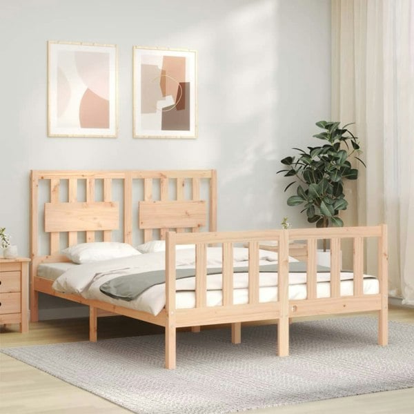 Berkfield Bed Frame with Headboard 120x200 cm Solid Wood