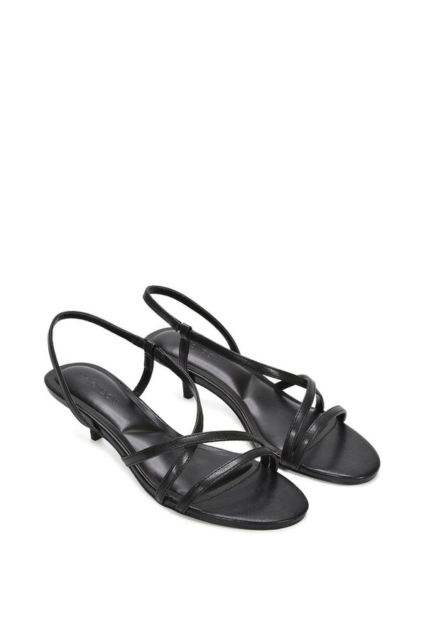 XY LONDON Slip On Strappy Slingback Kitten Heeled Sandals