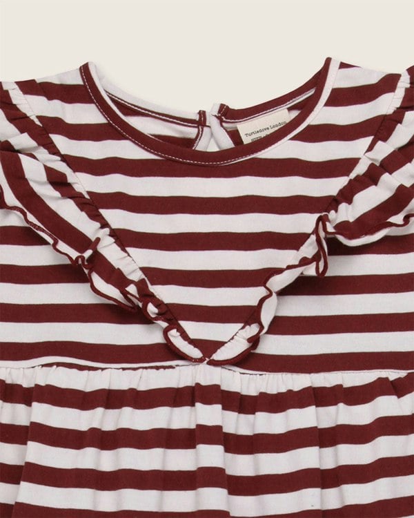organic cotton Red Horizontal Stripe Print Dress - image 4