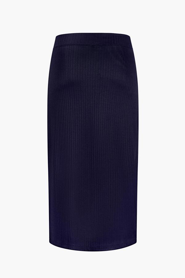 ENORSIA Crown Split Front Jersey Skirt