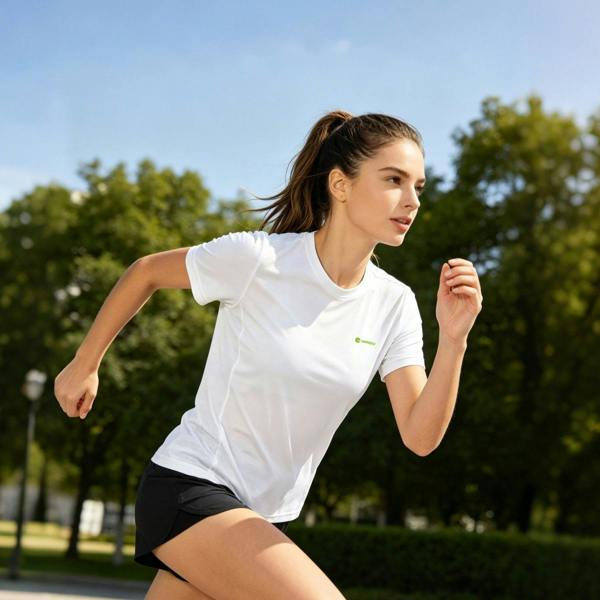 Anniou Women's Short Sleeve Running T-shirt - white