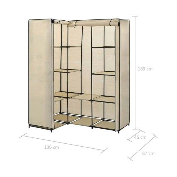 Berkfield Corner Wardrobe Cream 130x87x169 cm
