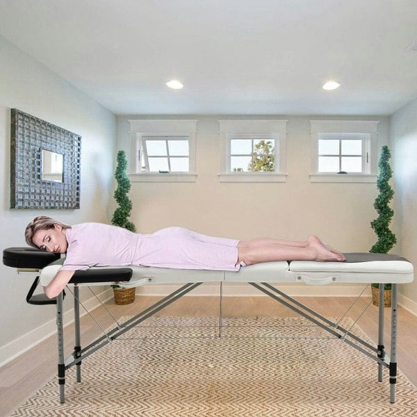 Leather Upholstered Adjustable Massage Bed Bedroom Furniture Living and Home