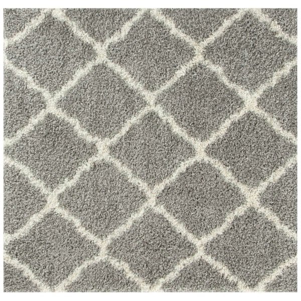 Moroccan Design Thick Shaggy Area Rugs Grey