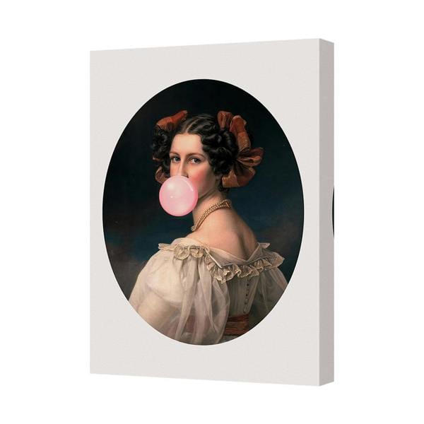 Benjamin Tate Design Vintage Portrait Of A Woman Bubblegum Canvas Art Print