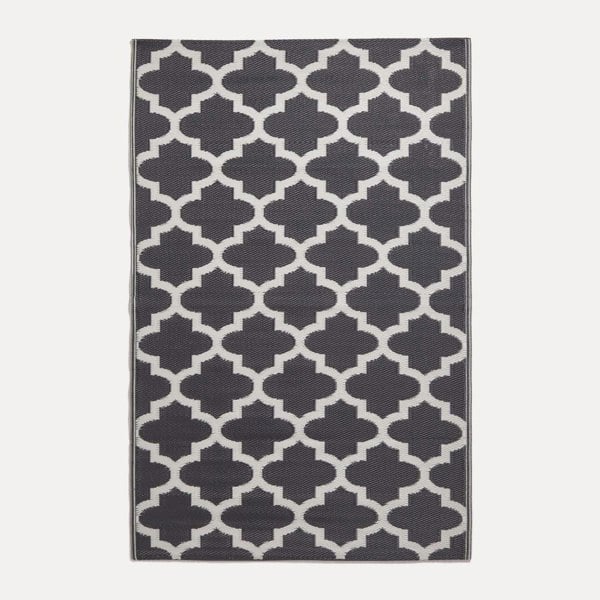 HOMESCAPES Outdoor Rug Luxury Waterproof Reversible Recycled, For Garden, Nola Geometric