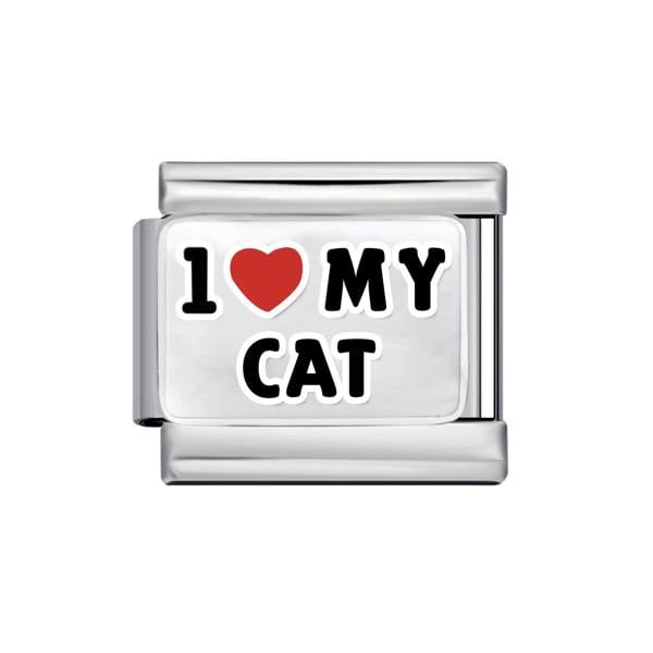 Serafina I Love My Cat | Italian Style Bracelet Charm