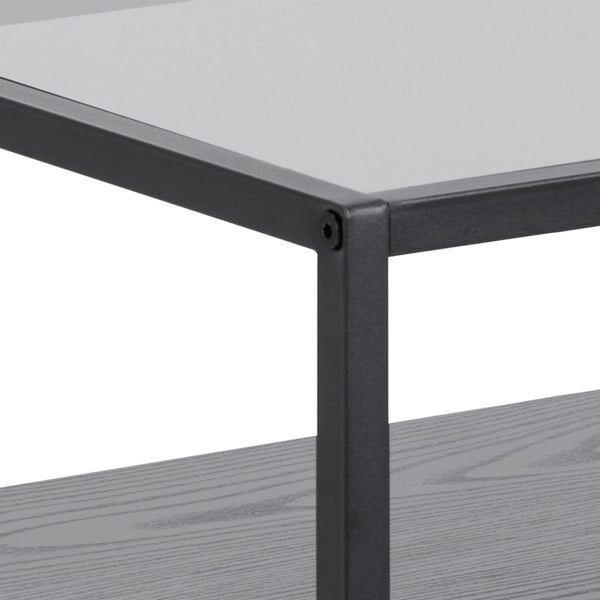 Furniture To Go Randolf Bedside Table in Black with Smoked Glass