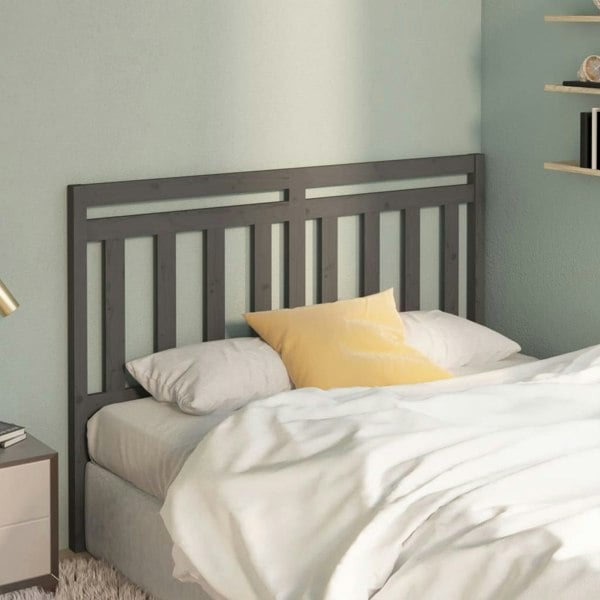 Berkfield Bed Headboard Grey 146x4x100 cm Solid Wood Pine