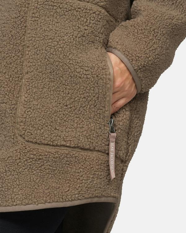 Ilse Jacobsen Bonded Pile Womens Hooded Jacket - Greige 105