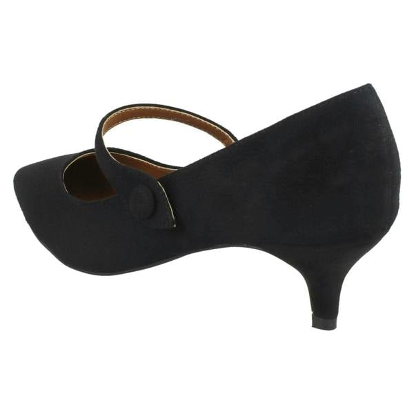Spot On Ladies Spot On Mid Heel Mary Jane Shoes