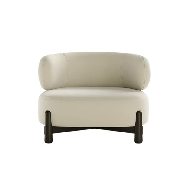 Tranquilo Fabric and Black Oak Armchair with T-Shaped Backrest - Touched Interiors®