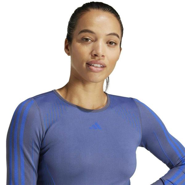 Adidas Womens/Ladies Long-Sleeved Top - Navy Blue Melange - 