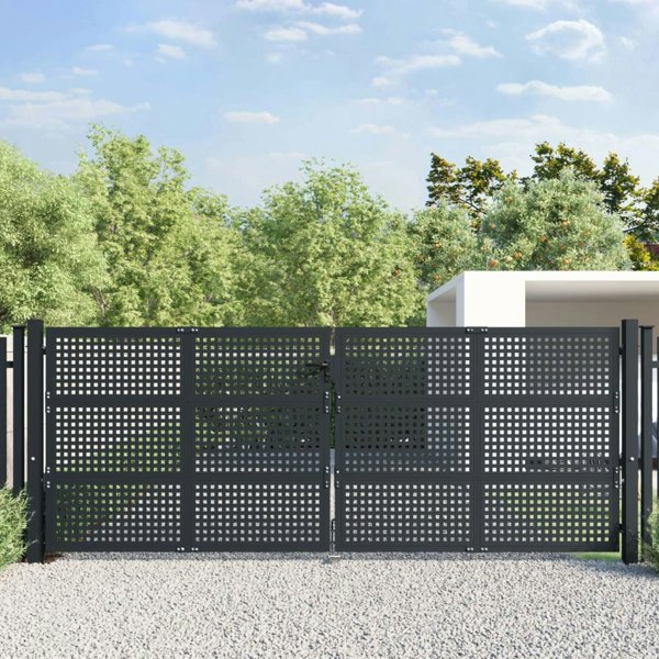 Berkfield Garden Gate Anthracite 400x175 cm Steel