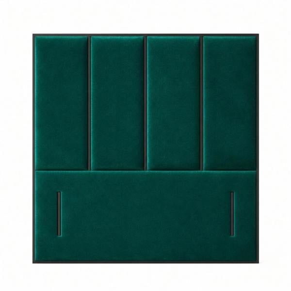 Great British Beds Emma headboard with Contrast Border - Green Plush