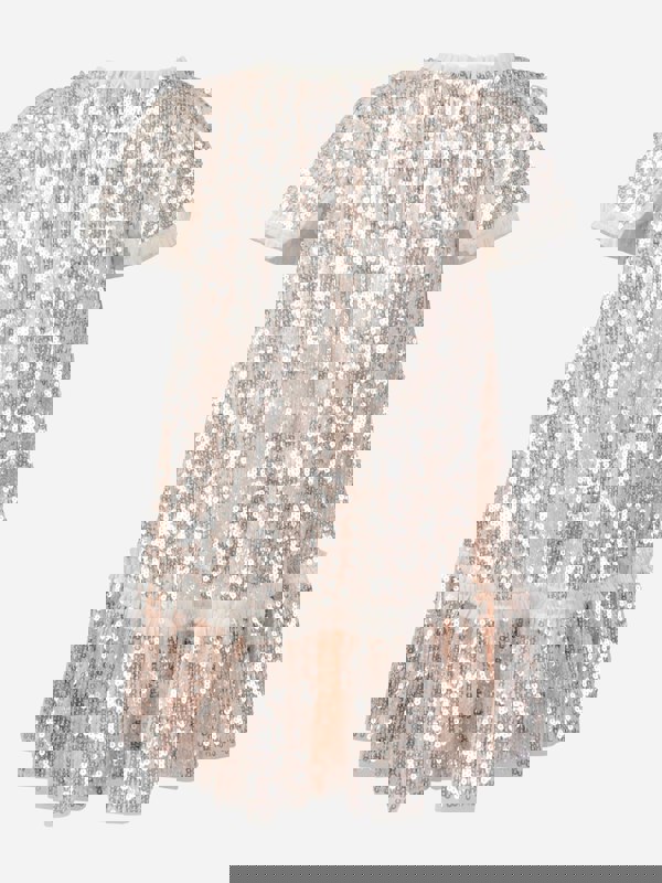 Needle & Thread Girls Mila Gloss Dress in Cream