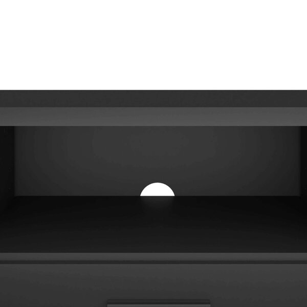 Wyld Haus Nagoya Black Low Compact Media TV Unit 2 Doors 1 Drawer 1 Shelf