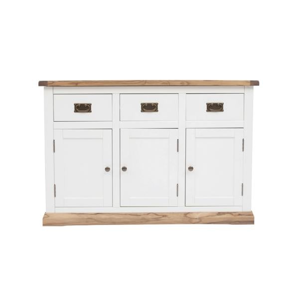 Tropea Off White 3 Drawer 3 Door Sideboard Brass Drop Handle