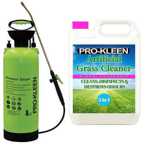 ProKleen Pro-Kleen 8L Pump Sprayer with Pro-Kleen Artificial Grass Cleaner 5L Floral Fragrance
