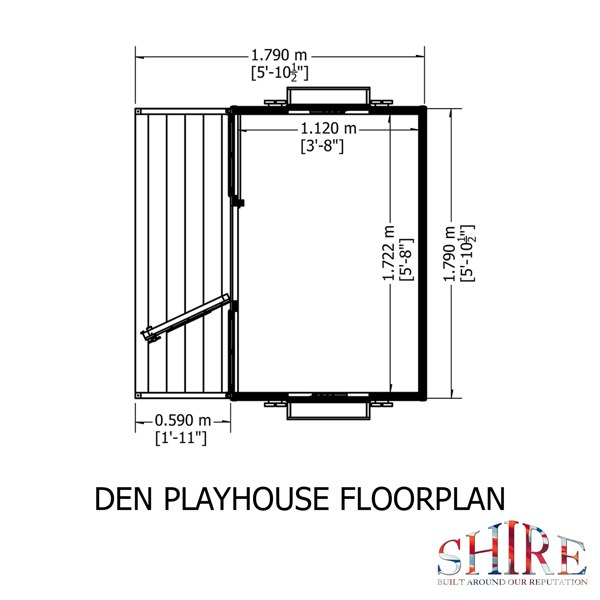 Shire Den 6x4 Shiplap Children's Playhouse