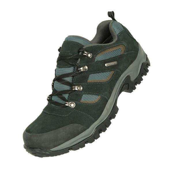 Mountain Warehouse Mens Voyage Suede Waterproof Walking Shoes - Black - 