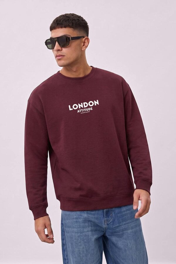 London Attitude Oversized Dragon Graphic Sweatshirt