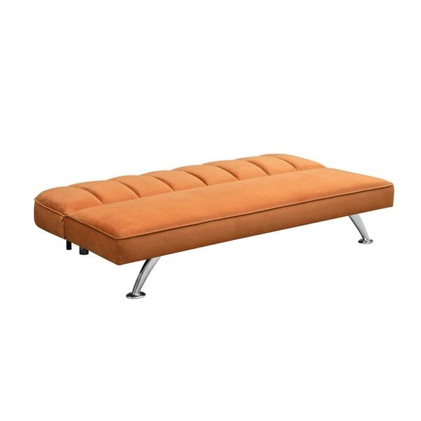 Wyld Haus Malahide Upholstered Orange Velvet Tufted Sofa Bed - Single