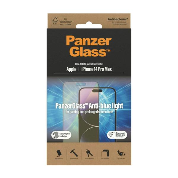 PanzerGlass Panzer Glass Ultra Wide Fit Anti Blue Light Screen Protection for iphone 14 Pro Max 6.7" - 2794
