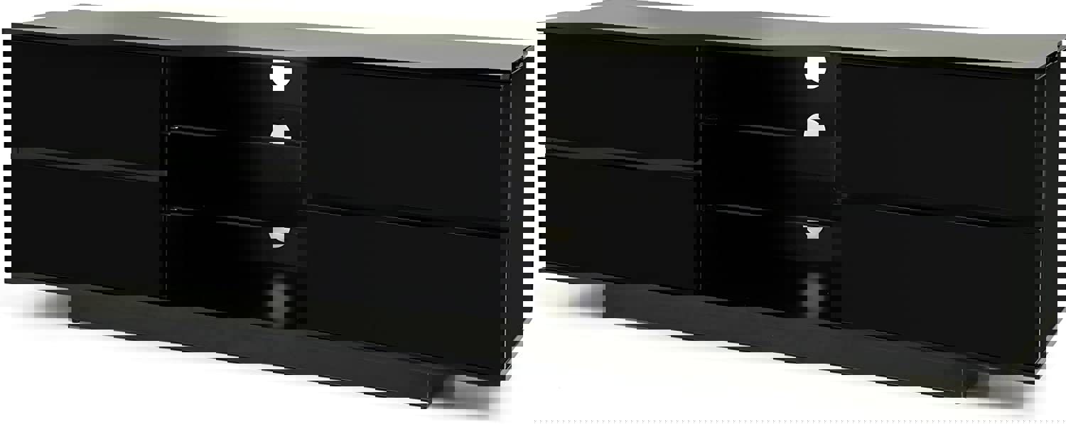 Centurion Supports AVITUS High Gloss Black with 4-Black Drawers for 32"-65" LED/OLED/LCD TV Cabinet - FULLY ASSEMBLED