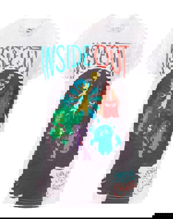 Disney Girls White Inside Out Short Sleeved T-Shirt