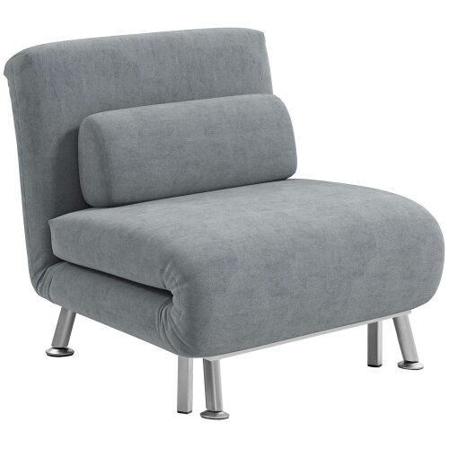 Wyld Haus Noso Velvet Grey Single Sleeper Chair
