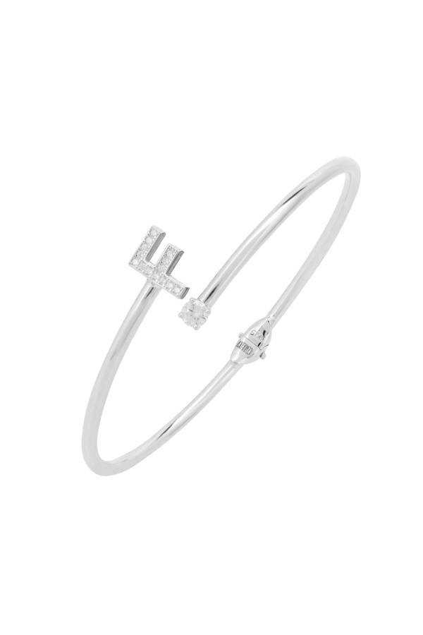 Initial 'F' silver bracelet.
