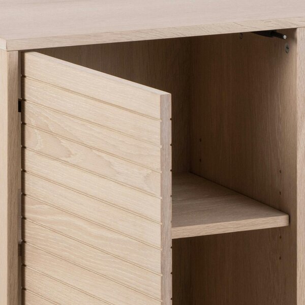 Wyld Haus Nakskov White Oak Wood Panelled Sideboard 4 Door