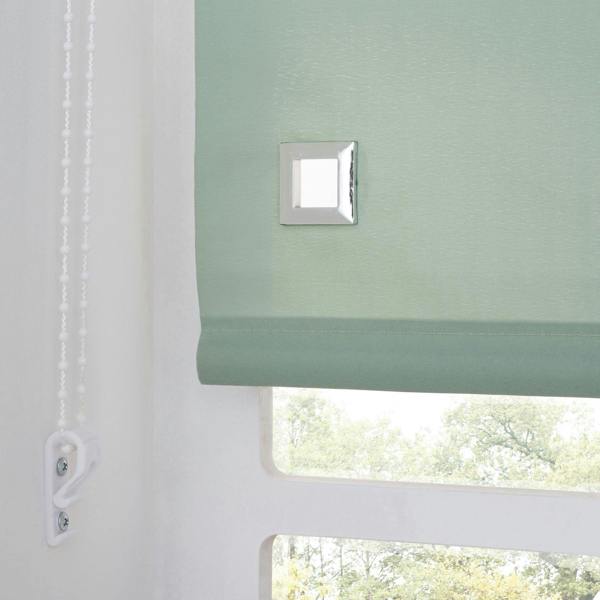A.Unique Home Trimmable Square Eyelet Roller Blind - 2FT - SAGE - 60cm(W)x170cm(L)