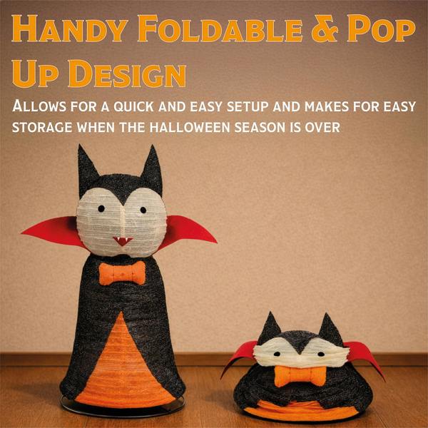 Fxlab Pop-Up 80L Orange LED Foldable Vampire Outdoor Halloween