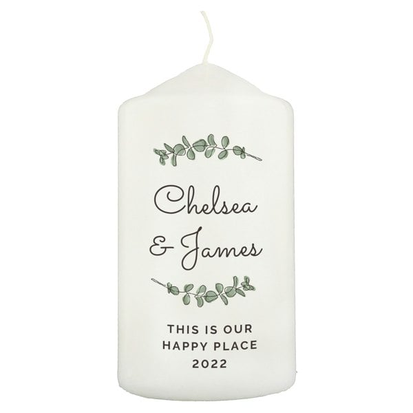 Personalised Memento Company Personalised Botanical Pillar Candle