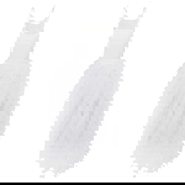 Feathers and Frills White Party Dress