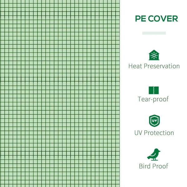 Green PE greenhouse cover fabric with fine mesh texture panel for polytunnel use