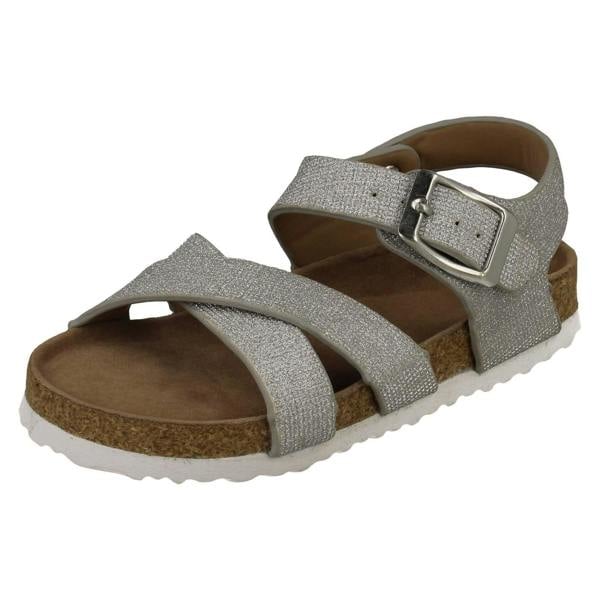 Spot On Girls Spot On Low X Strap Sandal With Buckle Strap H0363
