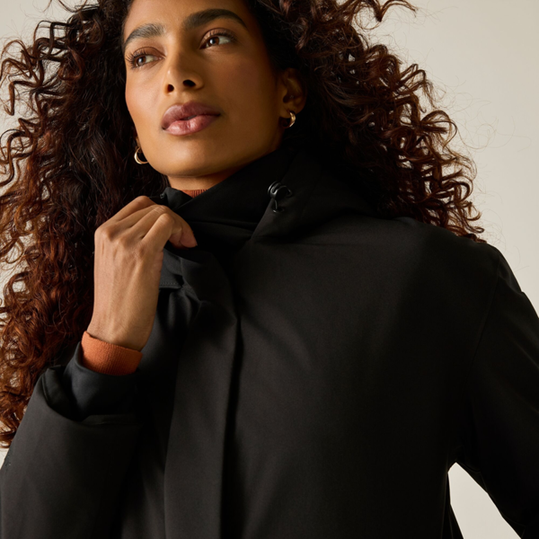 Regatta Womens Janna Waterproof Long Length Insulated Jacket - Black